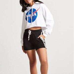 Vintage Y2K NASA Size L Kennedy Space Center Crop Hoodie "It is rocket science"